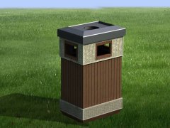 木制单桶垃圾桶-MZD06